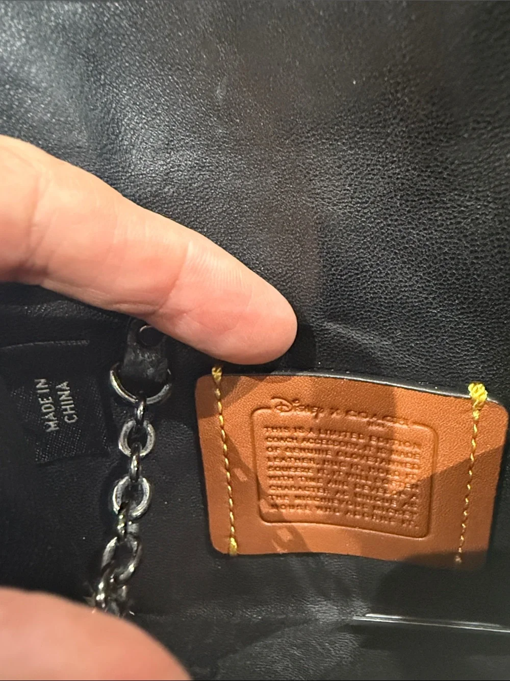 Coach Disney X Mustard Yellow Leather Mickey Wristlet